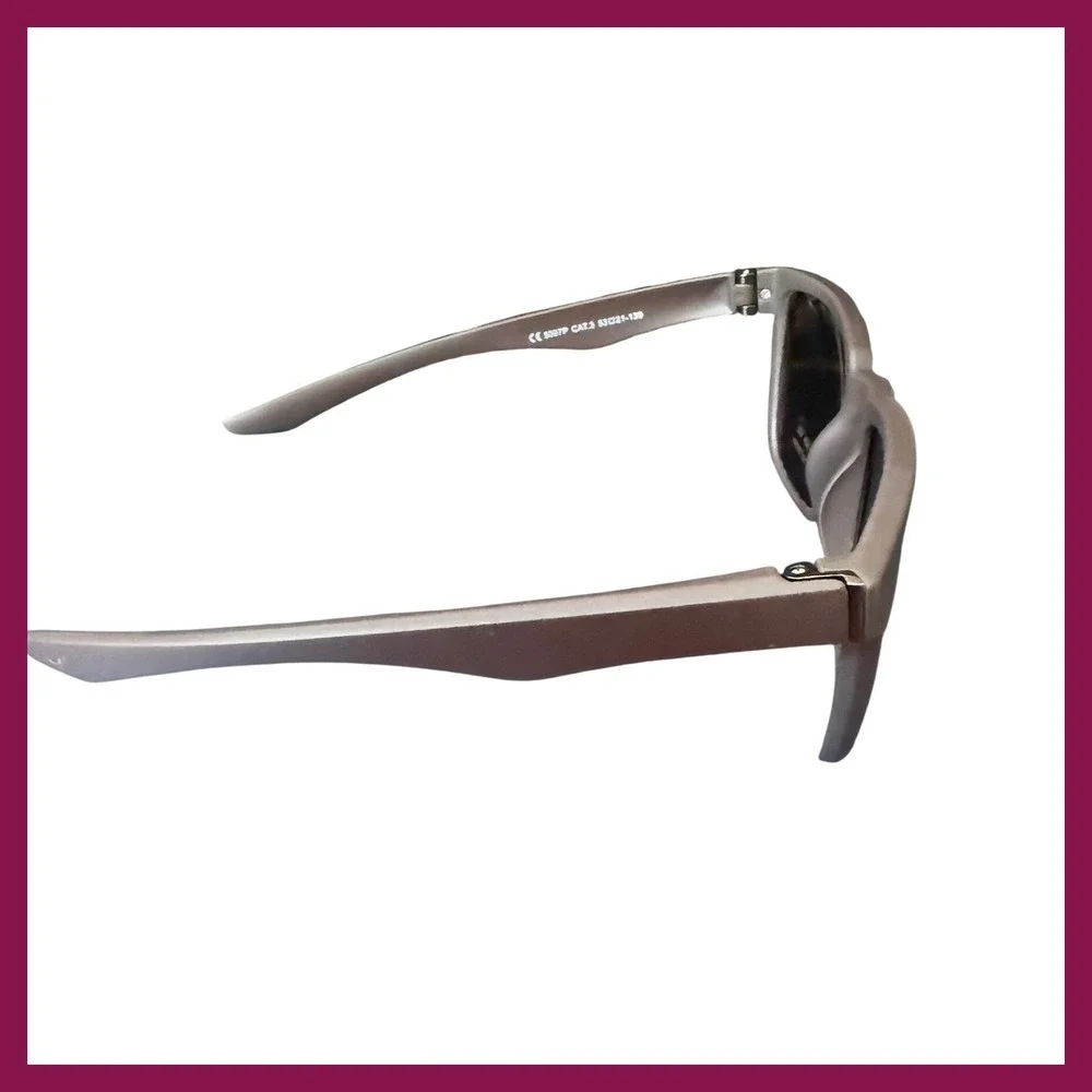 NWOT Matte Brown Square Mirrored‎ Sunglasses UV400 Protection with Case